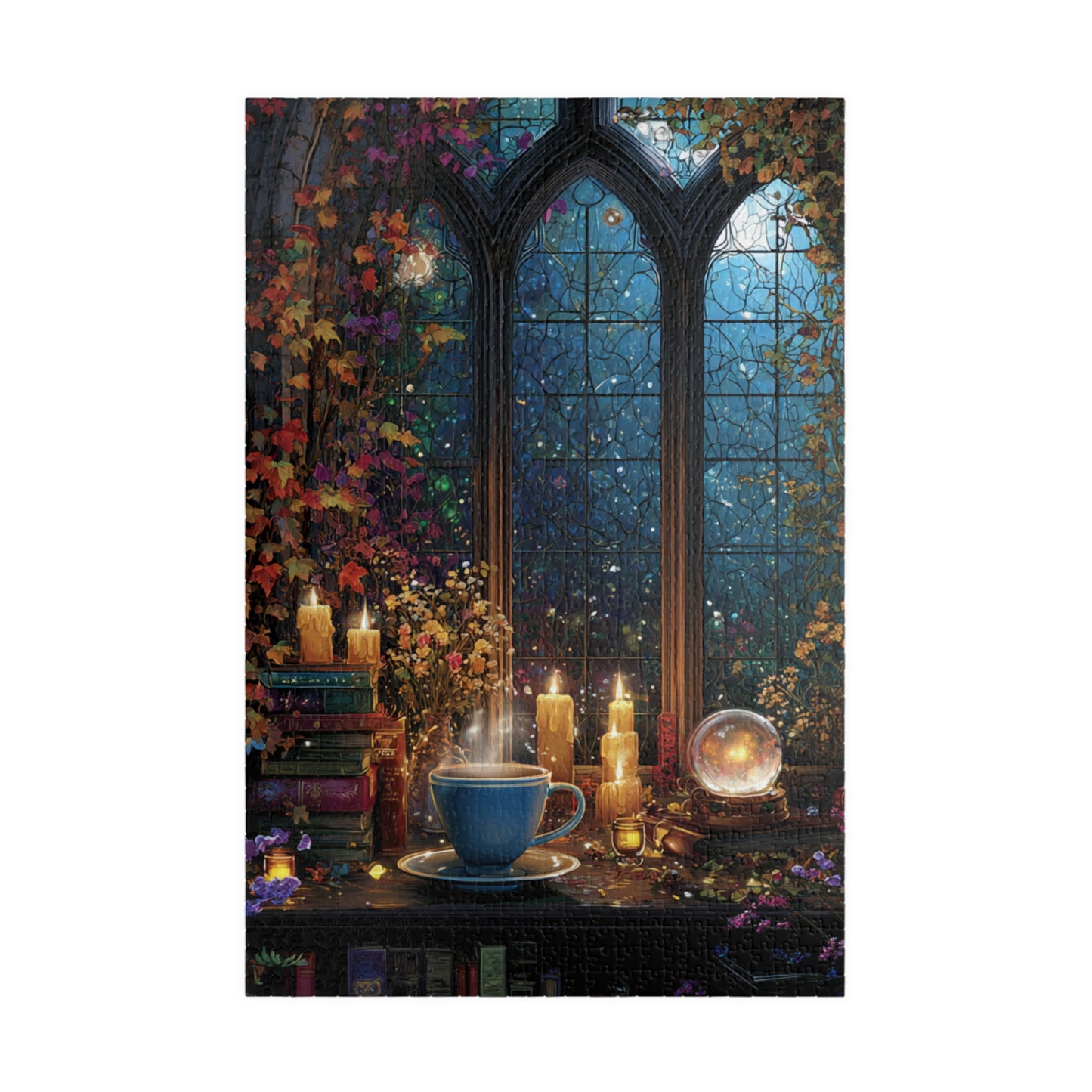 Witchs Spellcasting Sanctuary Puzzle, Crystal Ball, Enchanted Brew and Magical Mysteries Jigsaw, 110/252/520/1014-Piece