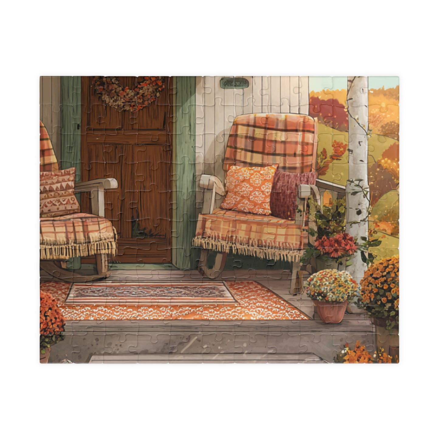 Autumn Porch Puzzle – Cozy Fall Front Porch Jigsaw (110/252/520/1014 pcs)