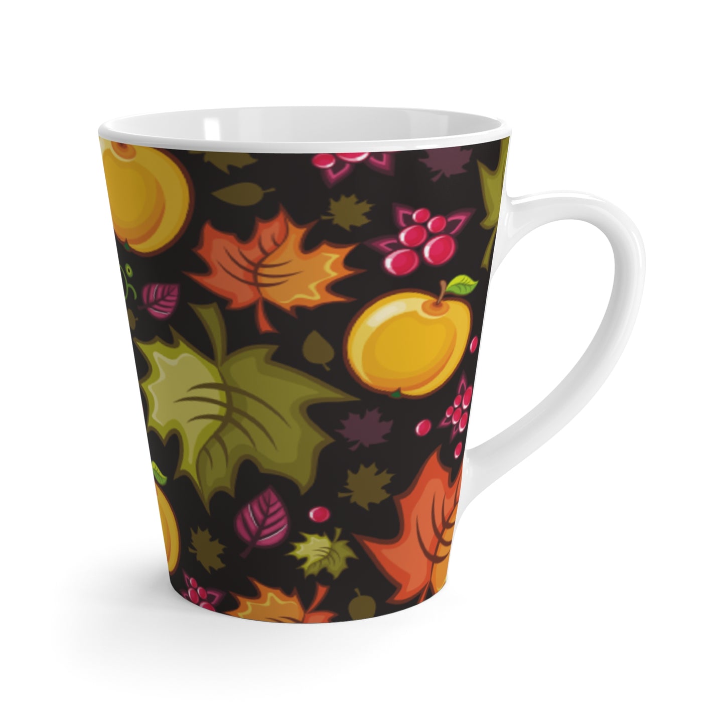 Autumn Harvest Latte Mug (12 oz) | Pumpkin Coffee Cup | Cozy Fall Drinkware Gift | Thanksgiving & Halloween Mug | Jazz N’ Coffee Puzzles