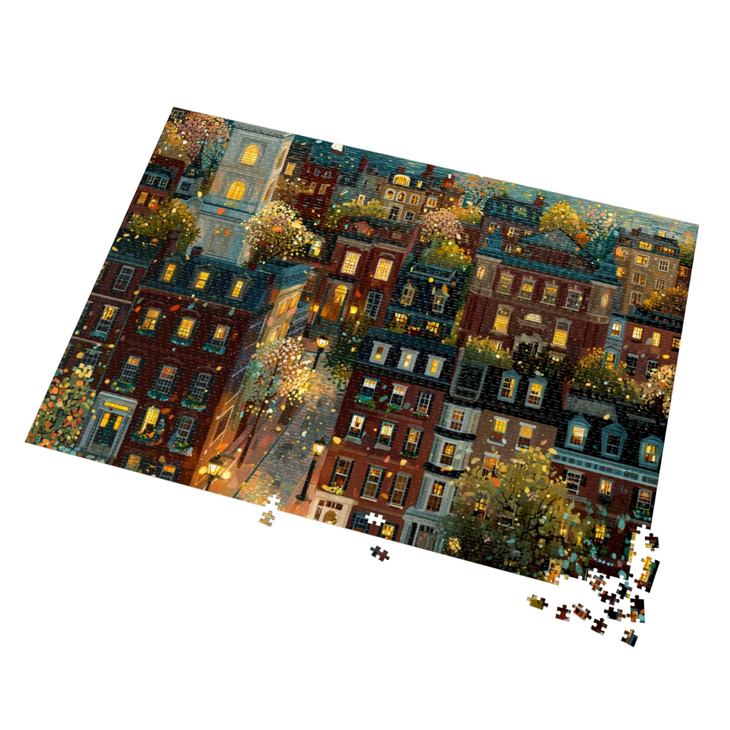 Whimsical Boston Puzzle – A Magical New England Adventure Jigsaw Puzzle with Tin