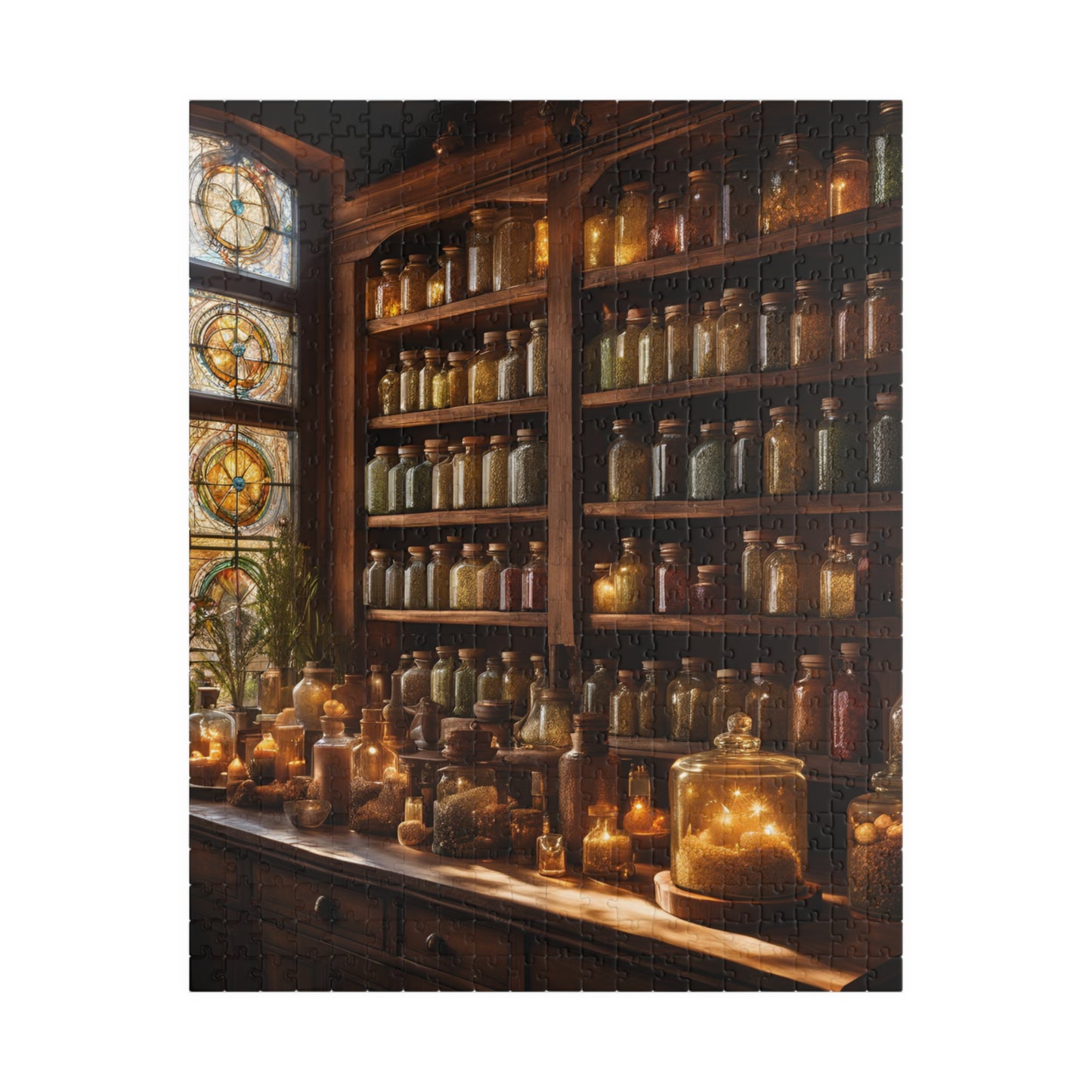Mystical Potion Library Puzzle - Jigsaw Fun for Adults, 110-1014 Pieces, Mystical potion library puzzle with alchemy, spells, and witchcraft