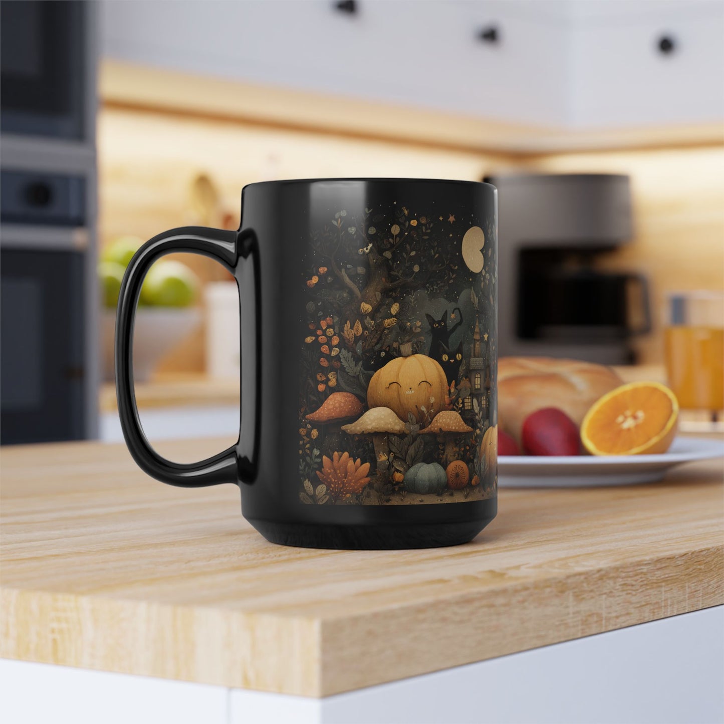 Whimsical Halloween Mug - Cozy Autumn Vibes, Perfect for Spooky Season, Cat Lover Gift, Fall Decor, Holiday Beverage Cup