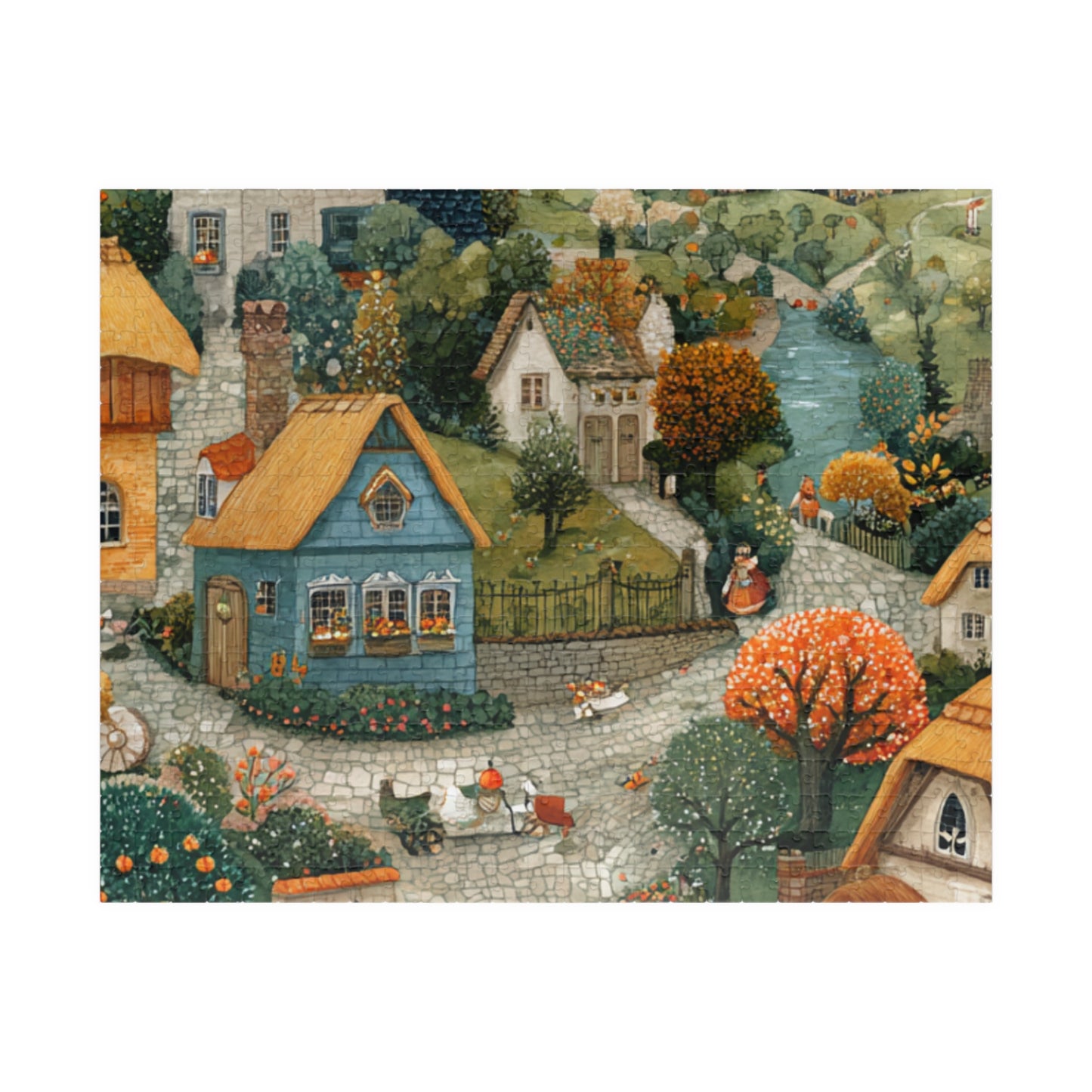 Cozy Village Countryside Jigsaw Puzzle — Autumn Scenic 110/252/520/1014 pc