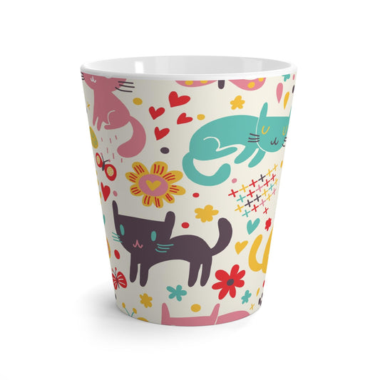Whimsical Cat Latte Mug - Cute Coffee Cup for Cat Lovers, Charming Gift for Pet Owners, Perfect for Birthdays, Mother's Day, Housewarming