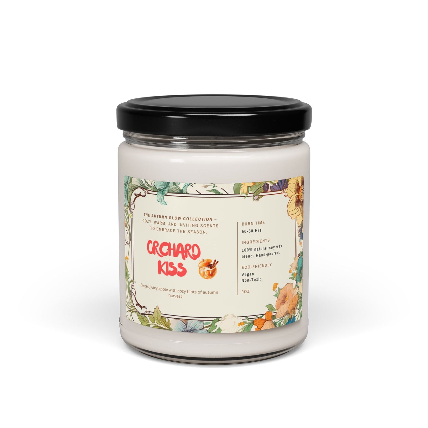 Orchard Kiss Autumn Glow Candle Collection | Cozy Fall Soy Candles | 9oz Jar | Apple Harvest, Cinnamon Vanilla, Clean Cotton | Jazz N’ Coffee Puzzles