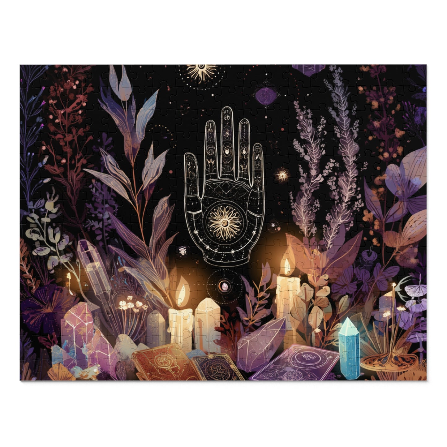 Celestial Secrets Puzzle, Astrology, Palm Reading & Crystal Magic Jigsaw Puzzle in a tin, Astrology gift, Mystical Gift