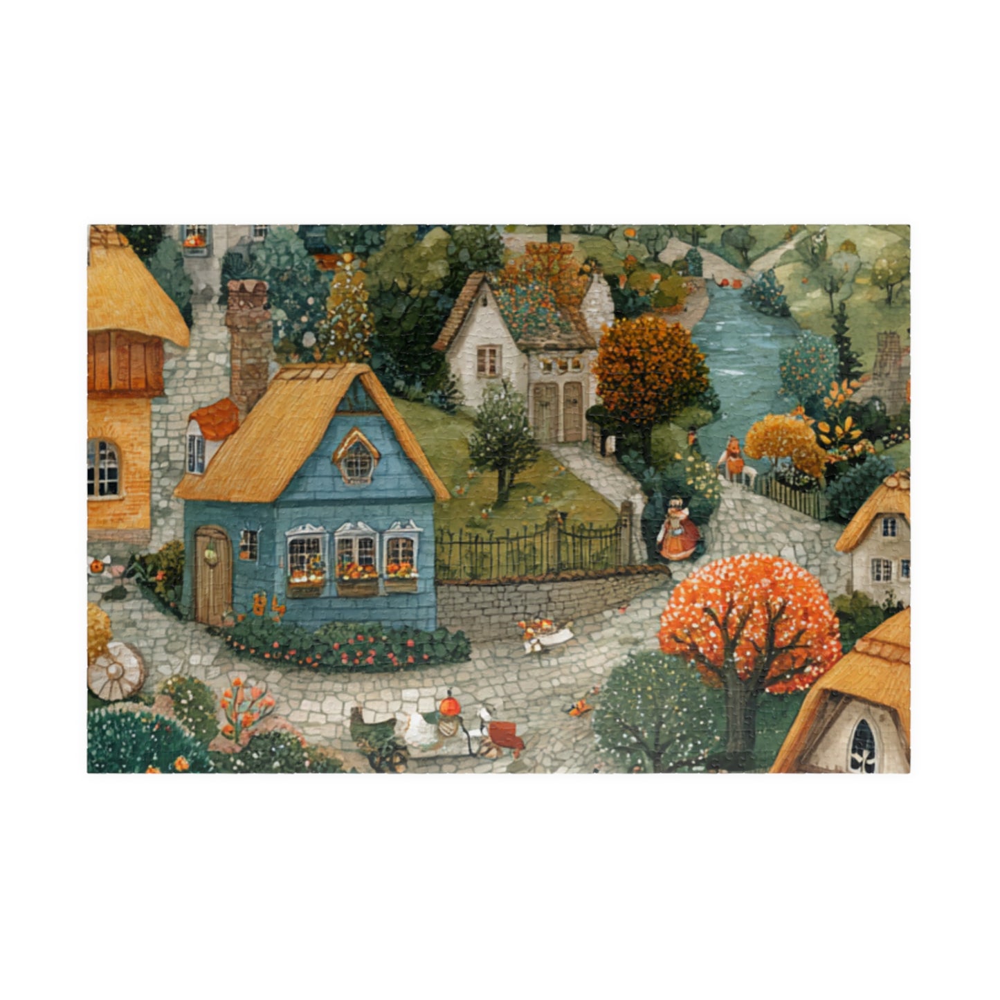 Cozy Village Countryside Jigsaw Puzzle — Autumn Scenic 110/252/520/1014 pc