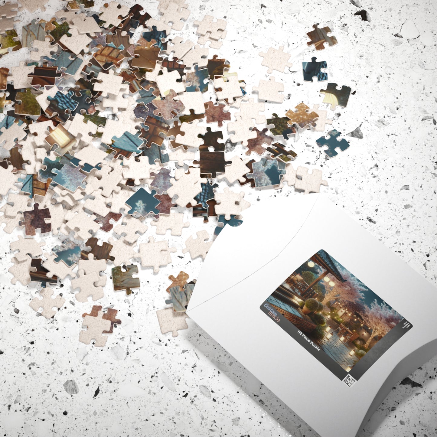 Midnight Blossom Porch-Cherry Blossom Jigsaw Puzzle