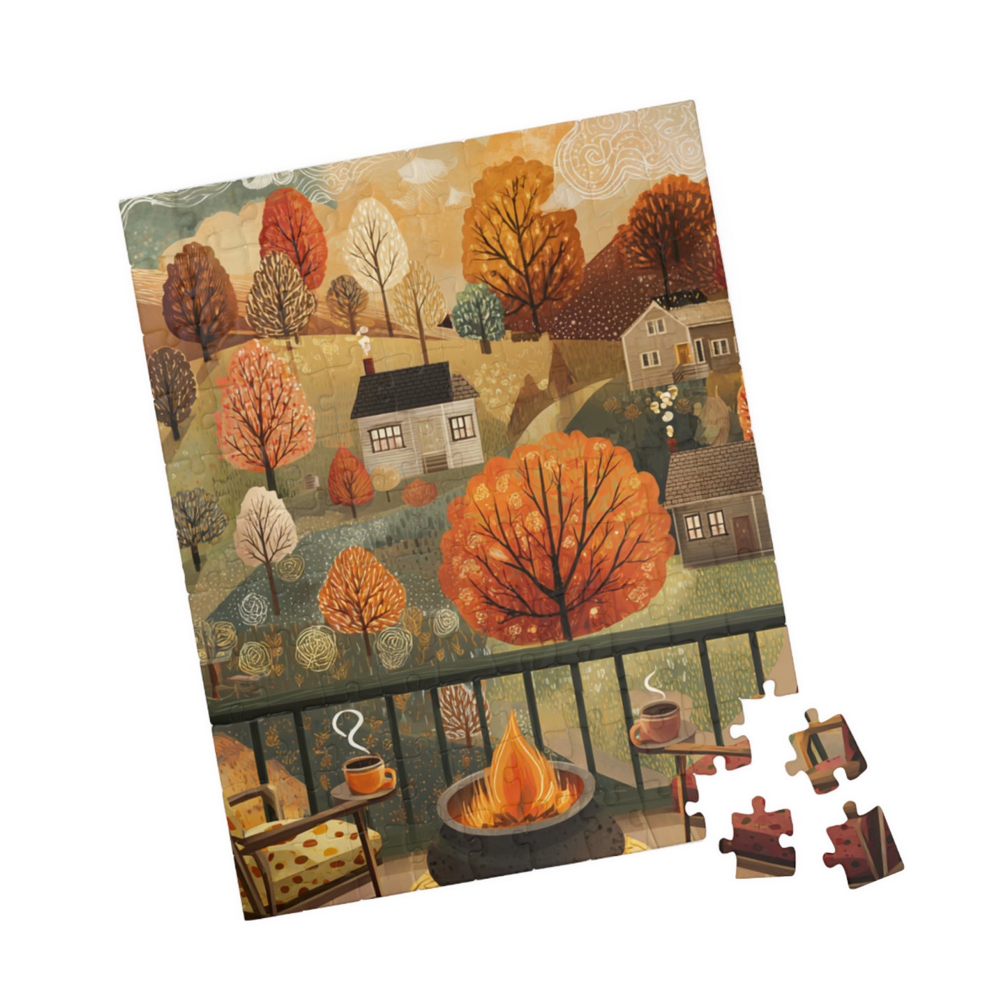 Autumn Evening Puzzle — Cozy Fall Landscape Jigsaw (110/252/520/1014 pcs)