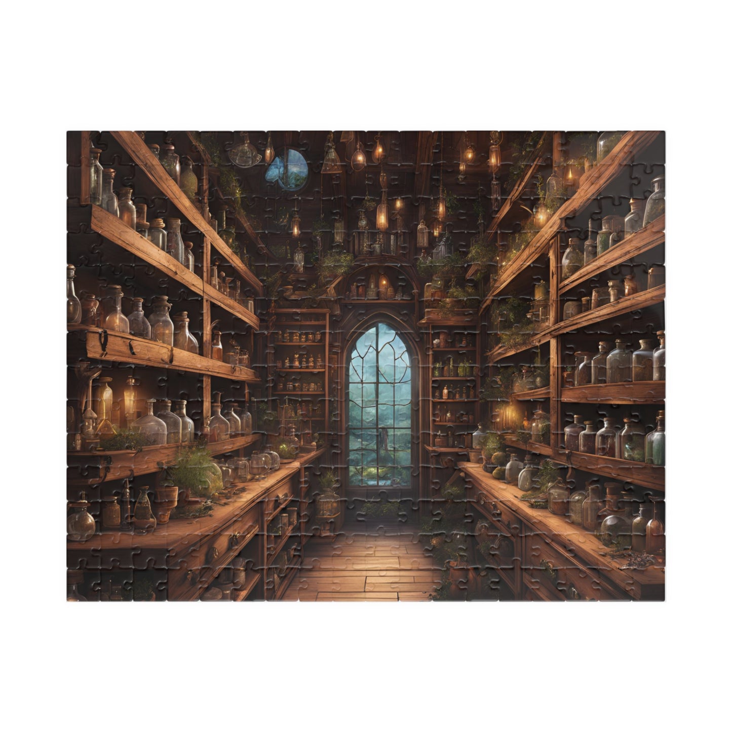 The Potion Vault Puzzle (110, 252, 520, 1014-piece), alchemy puzzle, potion puzzle, witchy puzzle, magic puzzle,