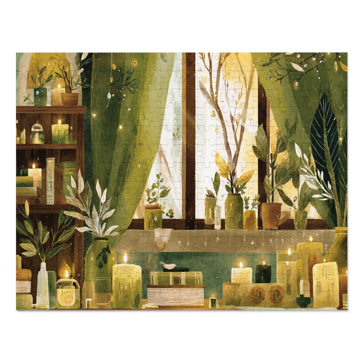Botanical Candlelight Puzzle — 500‑Piece Jigsaw with Tin