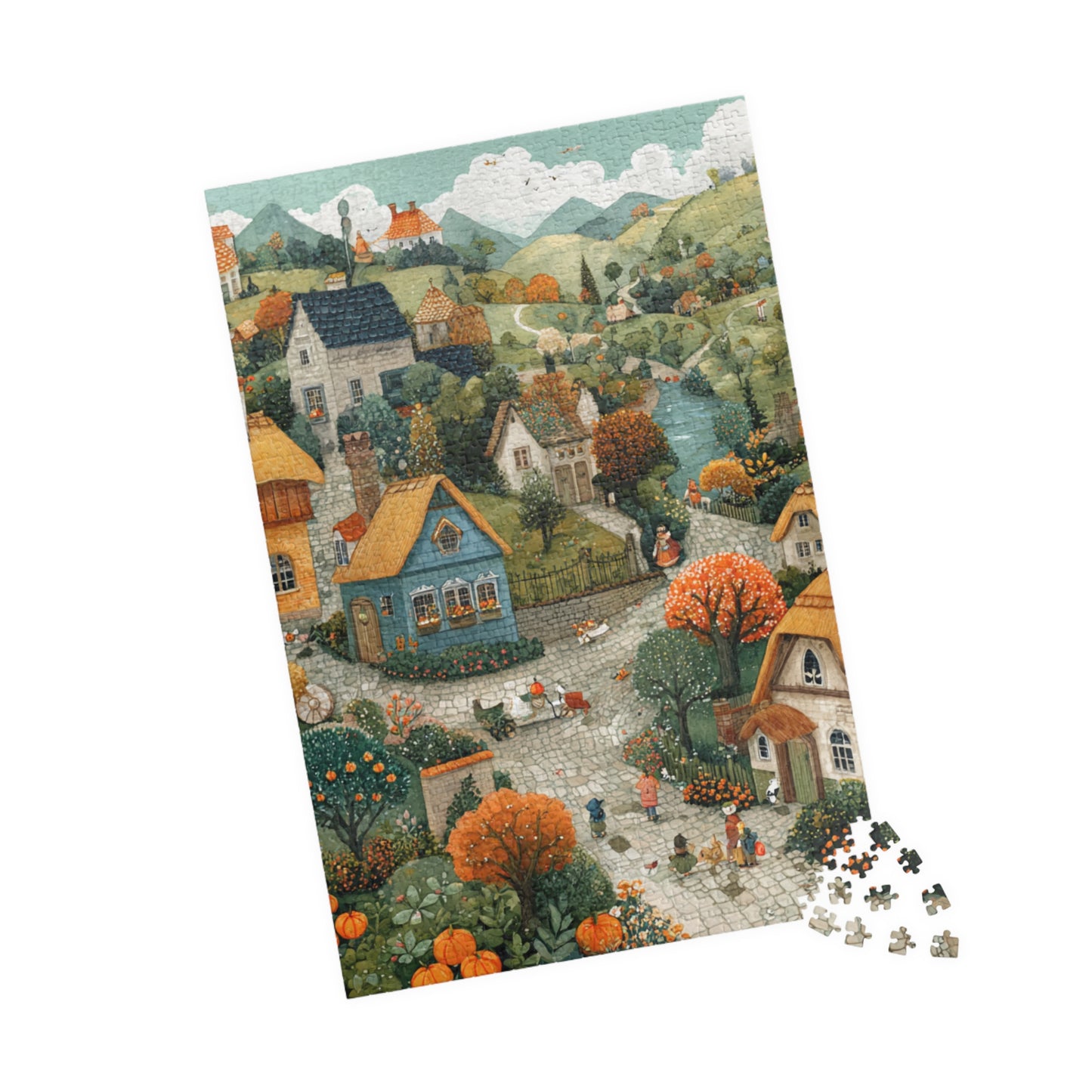 Cozy Village Countryside Jigsaw Puzzle — Autumn Scenic 110/252/520/1014 pc