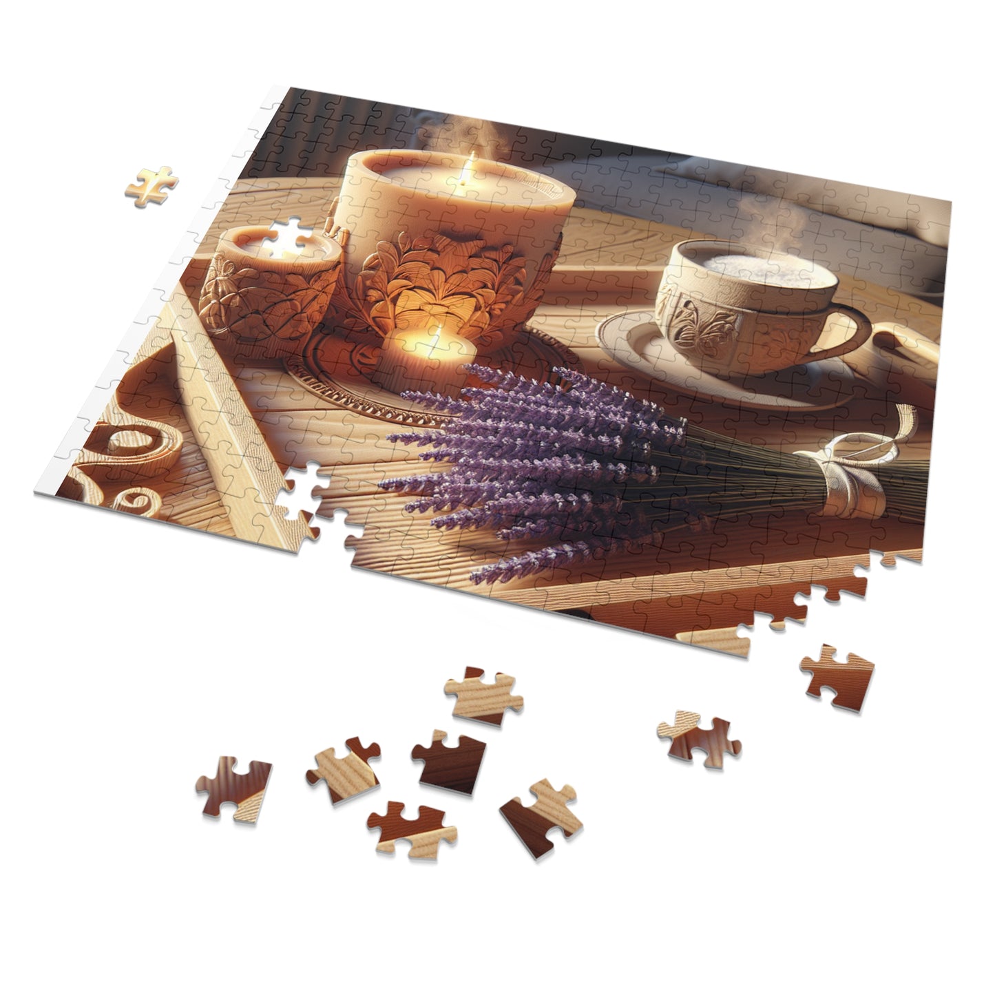 Morning Calm: Coffee, Lavender & Candlelight Puzzle with Tin