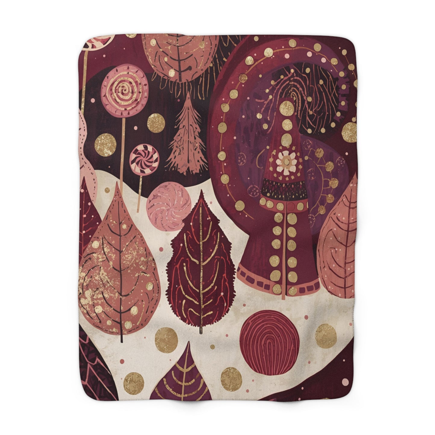Whimsical Holiday Forest Sherpa Fleece Blanket