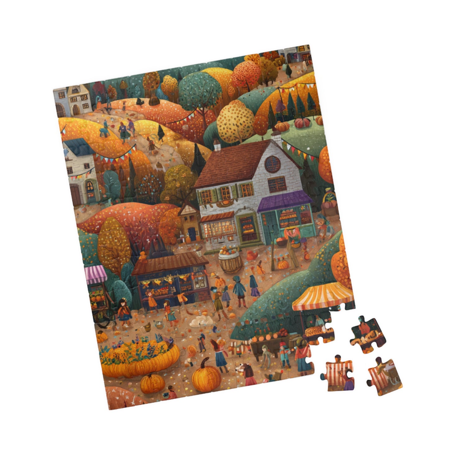 Fall Festival in the Countryside Puzzle | Charming Autumn Scene | Cozy Harvest Jigsaw | Gift for Autumn Lovers | Jazz N’ Coffee Puzzles