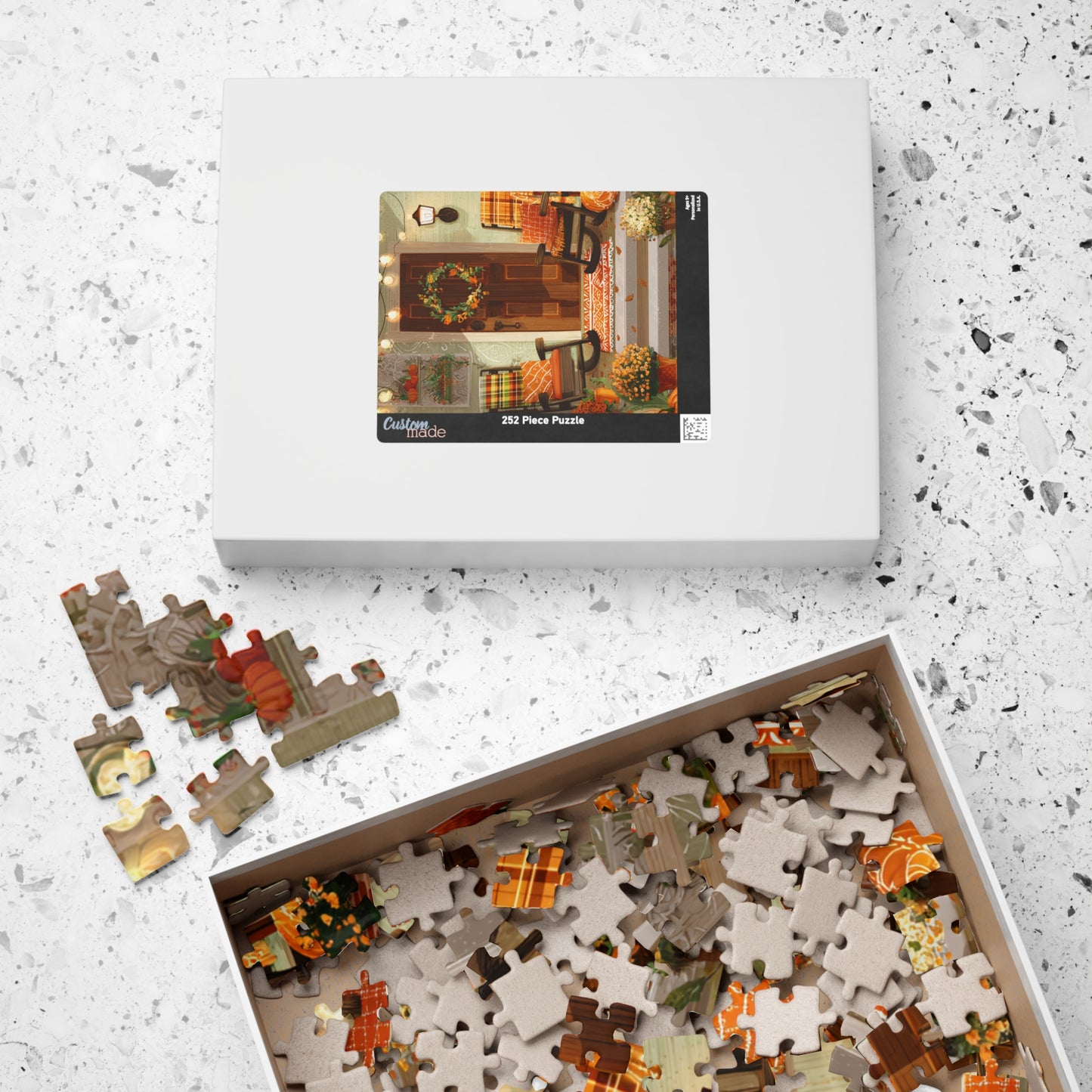 Autumn Porch Puzzle — 520/1014-Piece Fall Jigsaw with Cozy Harvest Doorway Scene
