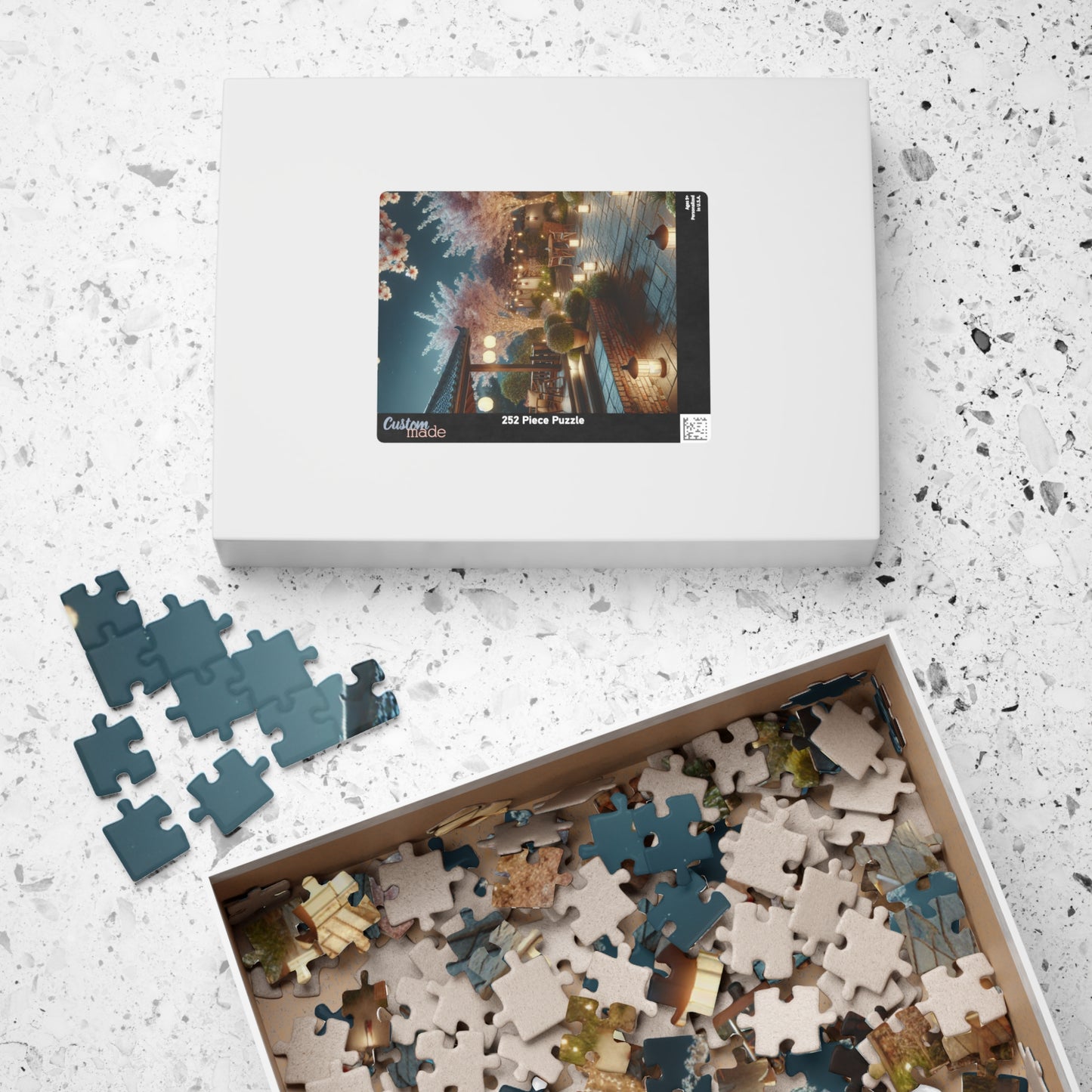 Midnight Blossom Porch-Cherry Blossom Jigsaw Puzzle