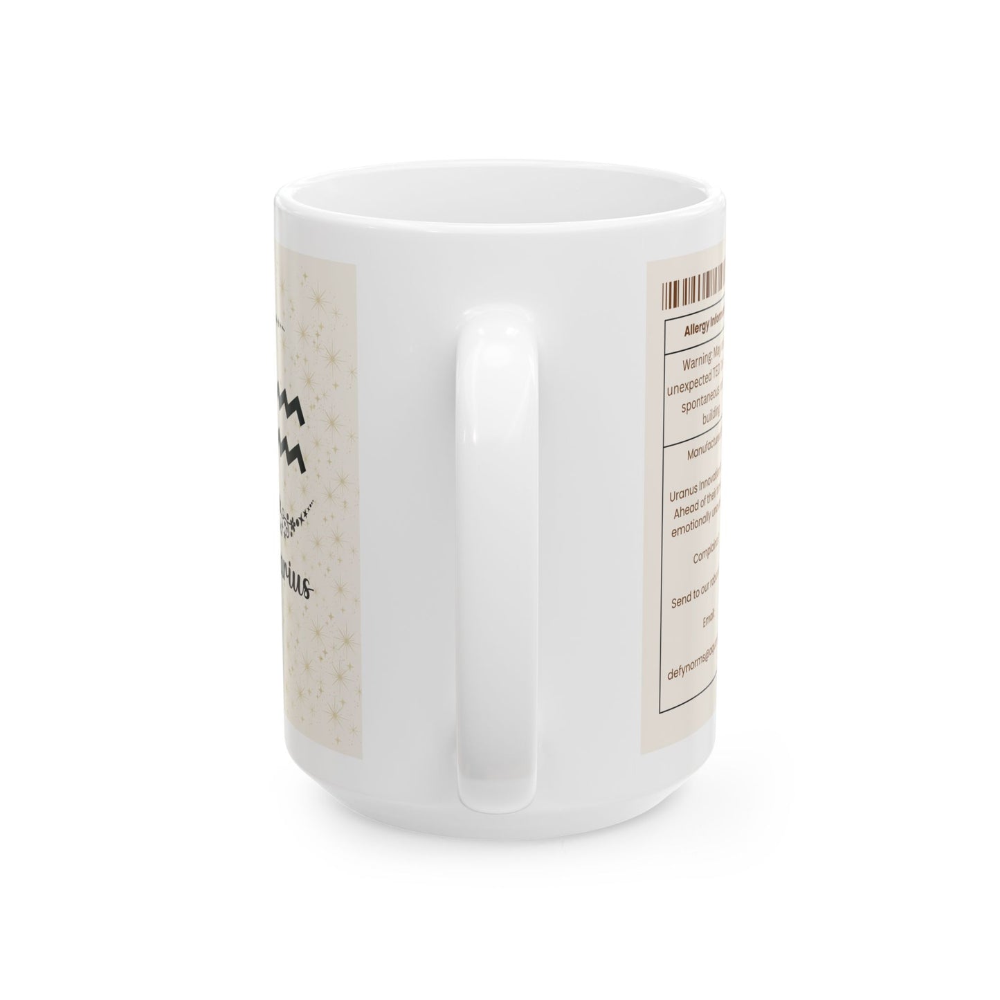 Aquarius Nutrition Facts Mug, Funny Astrology Gift, Horoscope Coffee Cup, 11oz, 15oz Mug, Aquarius Birthday Gift