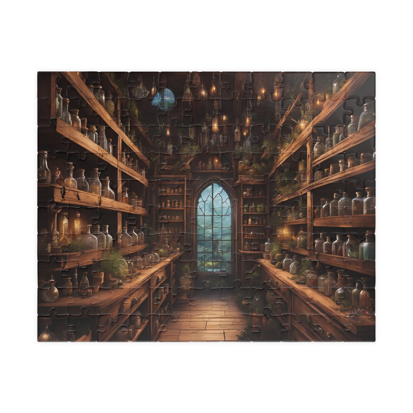 The Potion Vault Puzzle (110, 252, 520, 1014-piece), alchemy puzzle, potion puzzle, witchy puzzle, magic puzzle,