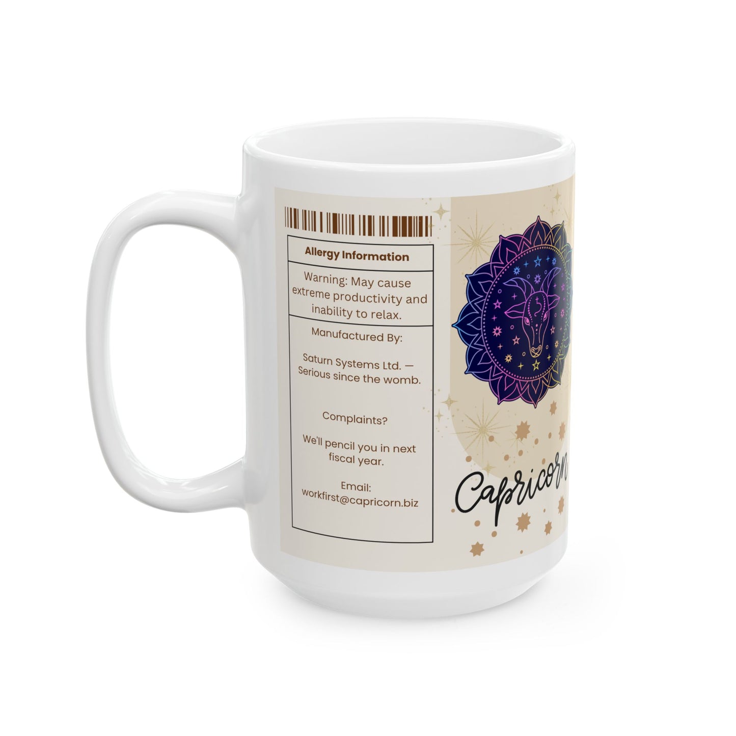 Capricorn Mug, Funny Astrology Gift, Horoscope Coffee Cup, Zodiac Ceramic Mug 11oz & 15oz, Birthday Gift for Capricorn, Astrology Lover Gift