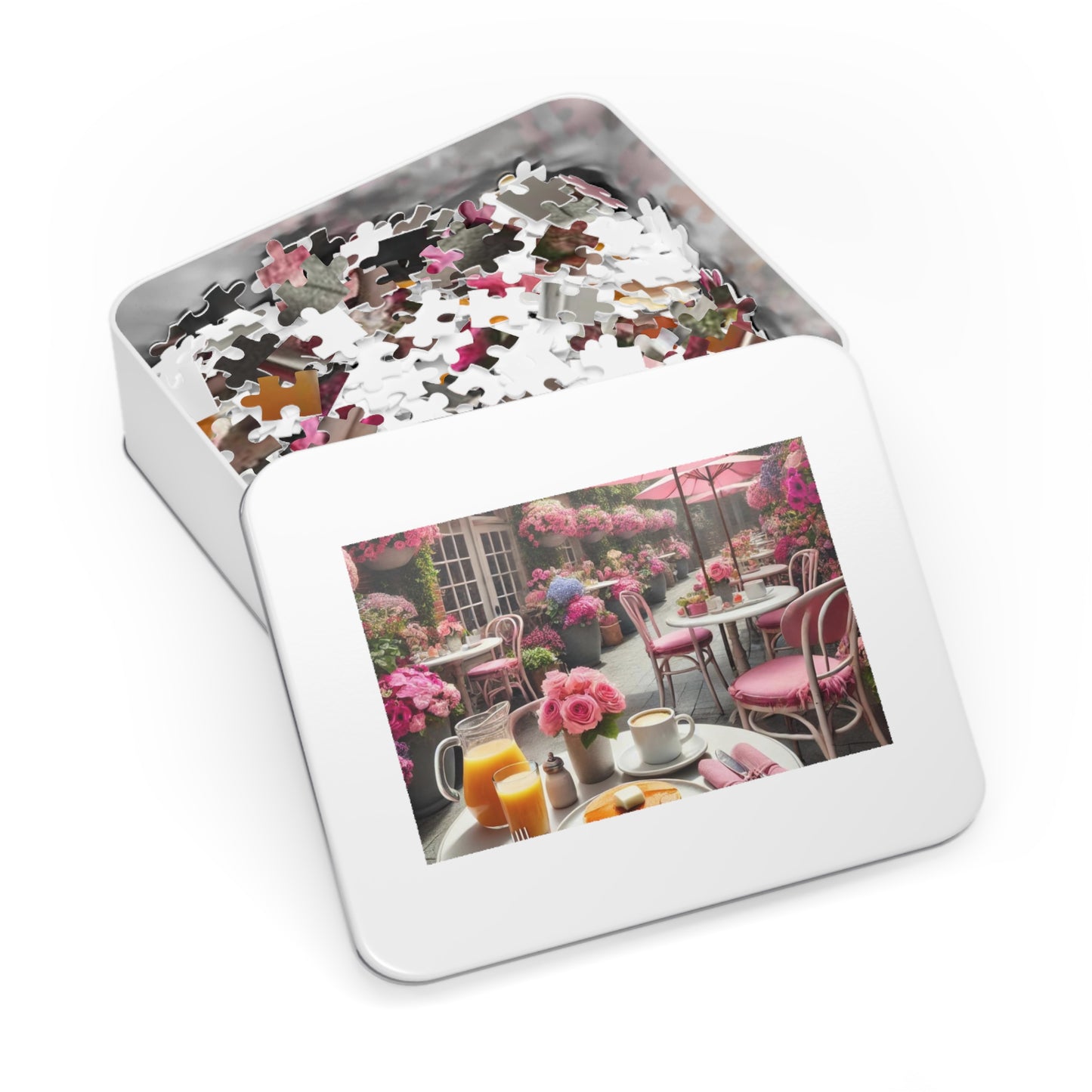 Blooming Café Bliss: Pancakes In Paradise- Jigsaw Puzzle
