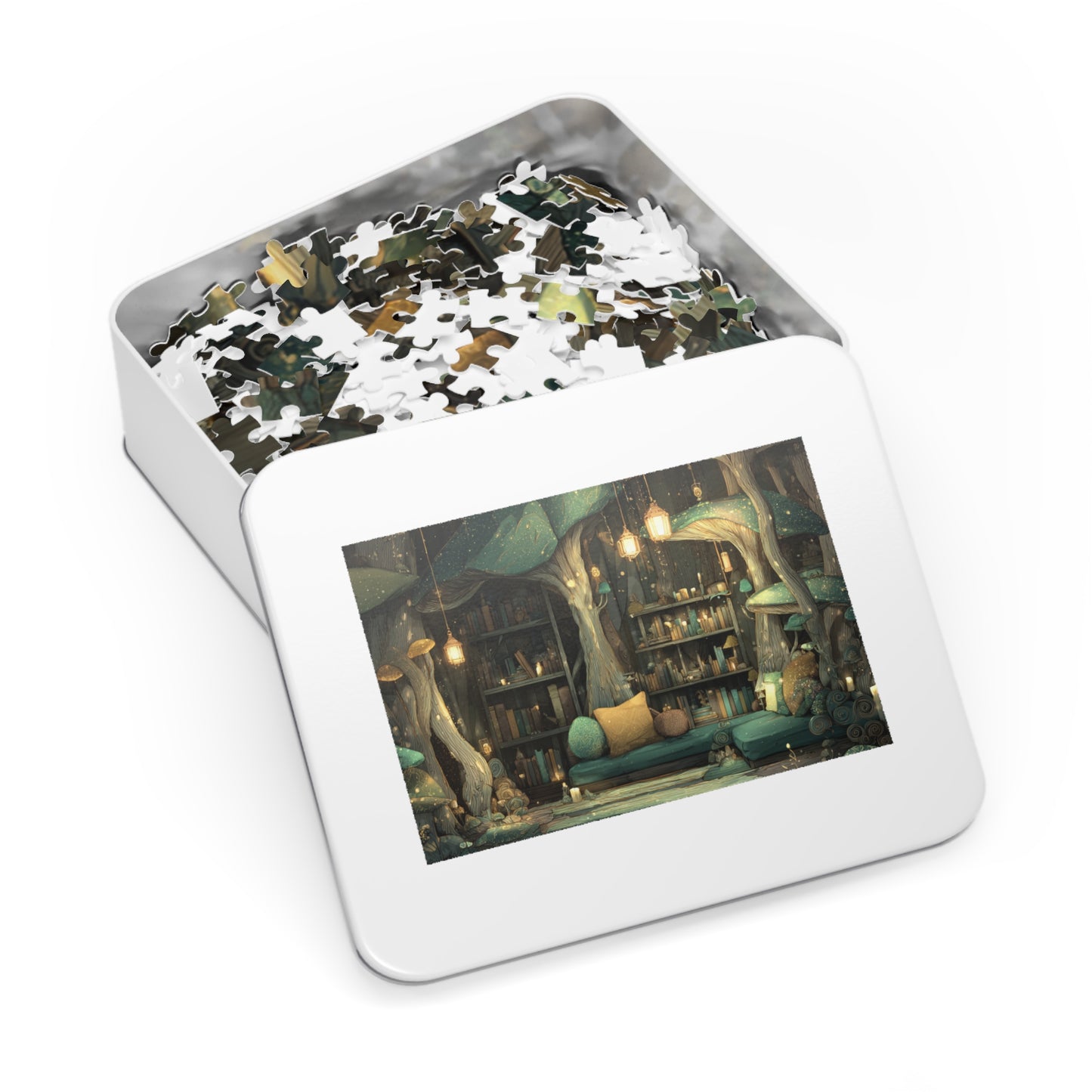 Mystical Mushroom Library Jigsaw Puzzle (with Tin)