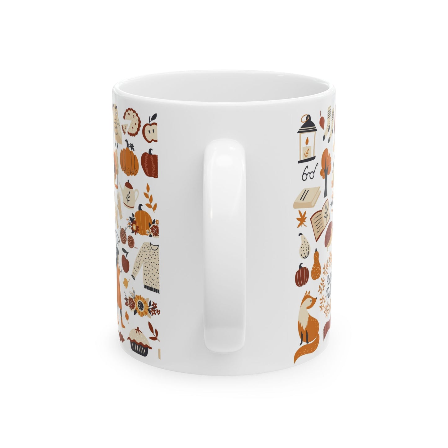 Cozy Autumn Ceramic Mug, Fall Coffee Cup, Pumpkin Spice Gift, Seasonal Kitchen Decor, Cute Fox Design, Perfect For Fall Celebrations