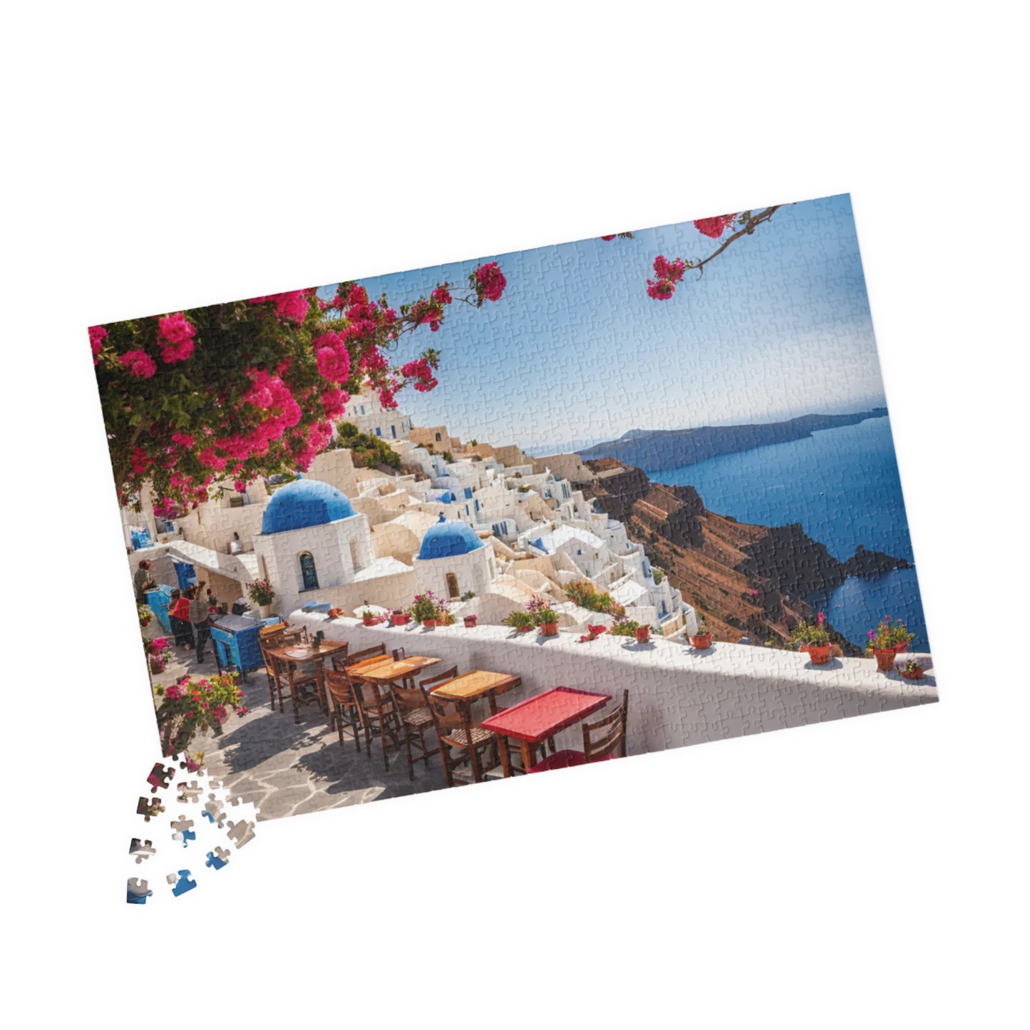 Santorini Scenic Puzzle - 110, 252, 520, 1014-piece, Perfect gift for travel lovers, Home decor, Family game night, Mindfulness activity,