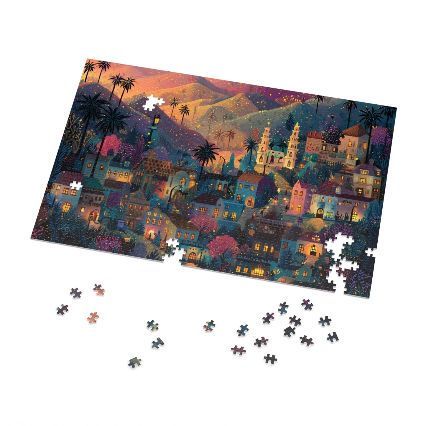 Los Angeles: The Magic of Hollywood Jigsaw Puzzle with Tin
