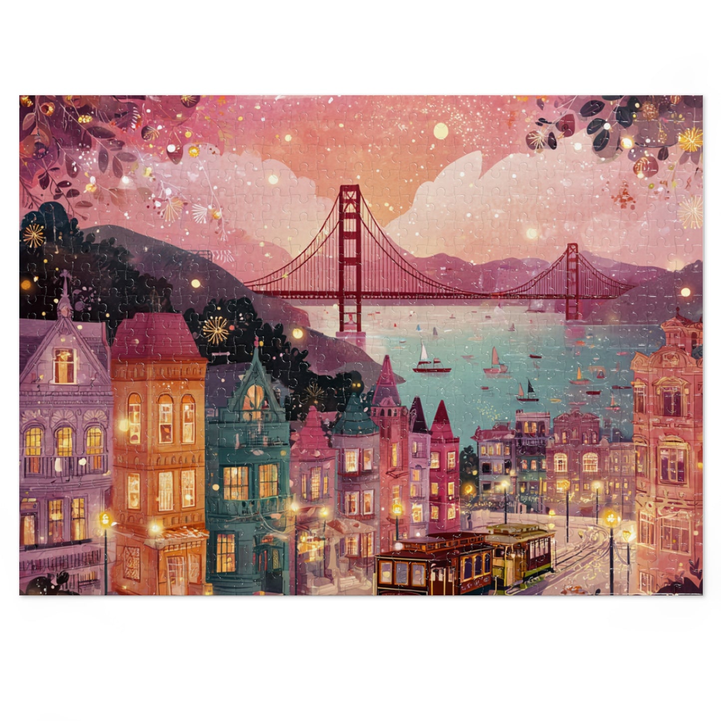 San Francisco by the Bay Puzzle – A Whimsical Cityscape-Jigsaw Puzzle with Tin