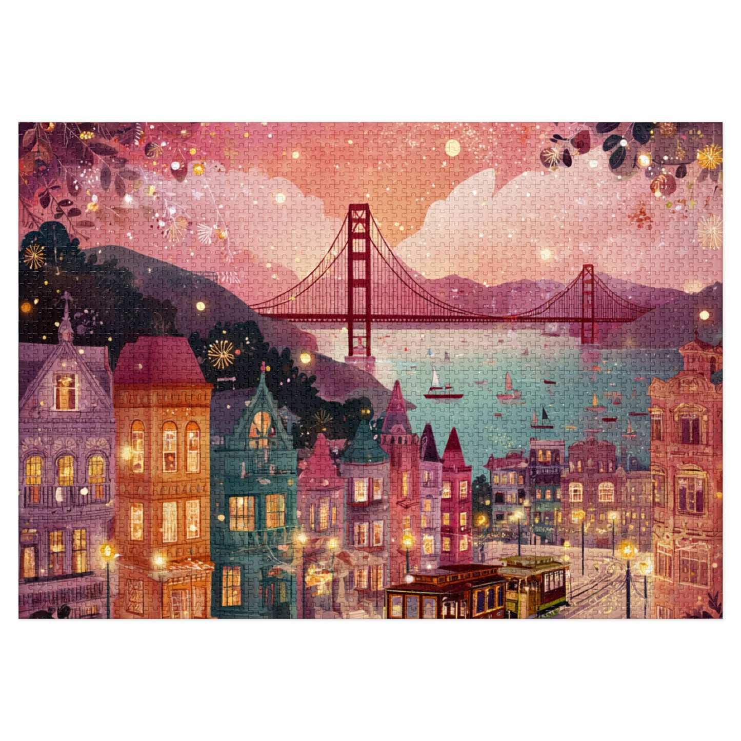 San Francisco by the Bay Puzzle – A Whimsical Cityscape-Jigsaw Puzzle with Tin