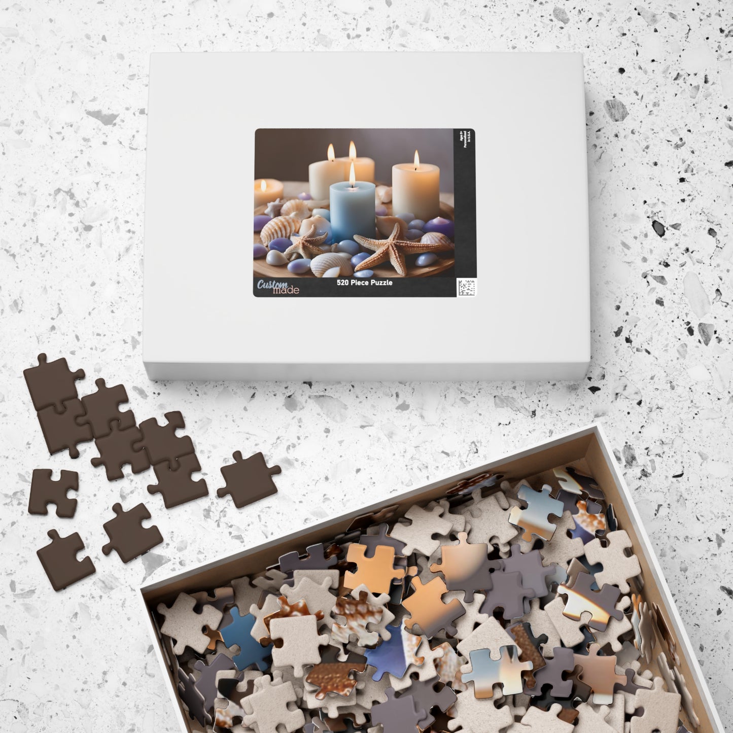 Coastal Charm: Seashell & Candle Serenity Puzzle (110, 252, 520, 1014-piece)