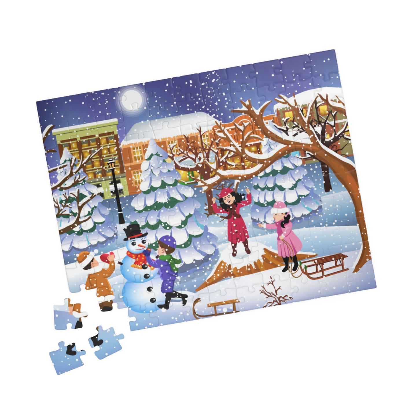 Winter Fun Kids Puzzle – Festive Snowy Activity, Holiday Gift, Indoor Family Fun | 110–1014 Pieces