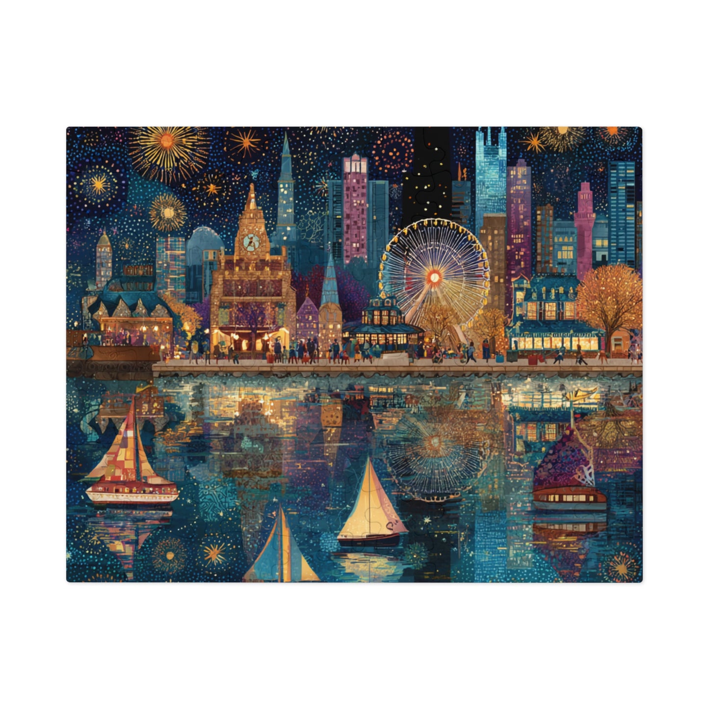 Seattle Skyline Puzzle – A Whimsical Jigsaw Puzzle with Tin