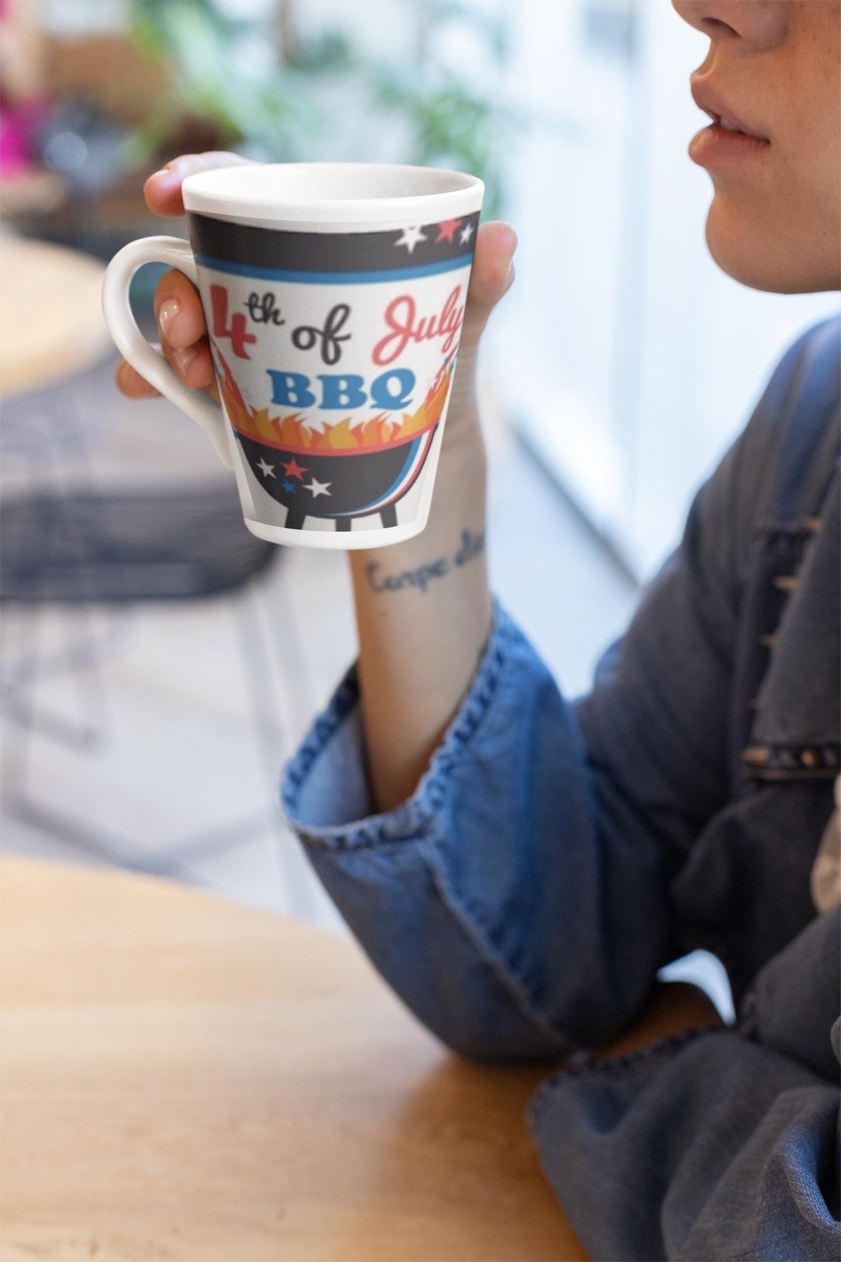 Patriotic Mug, Independence Day Cup, American Flag Coffee Mug, USA Patriotic Kitchen Decor, 4th of July BBQ mug