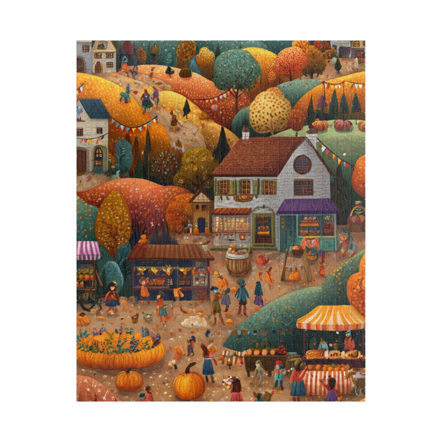 Fall Festival in the Countryside Puzzle | Charming Autumn Scene | Cozy Harvest Jigsaw | Gift for Autumn Lovers | Jazz N’ Coffee Puzzles