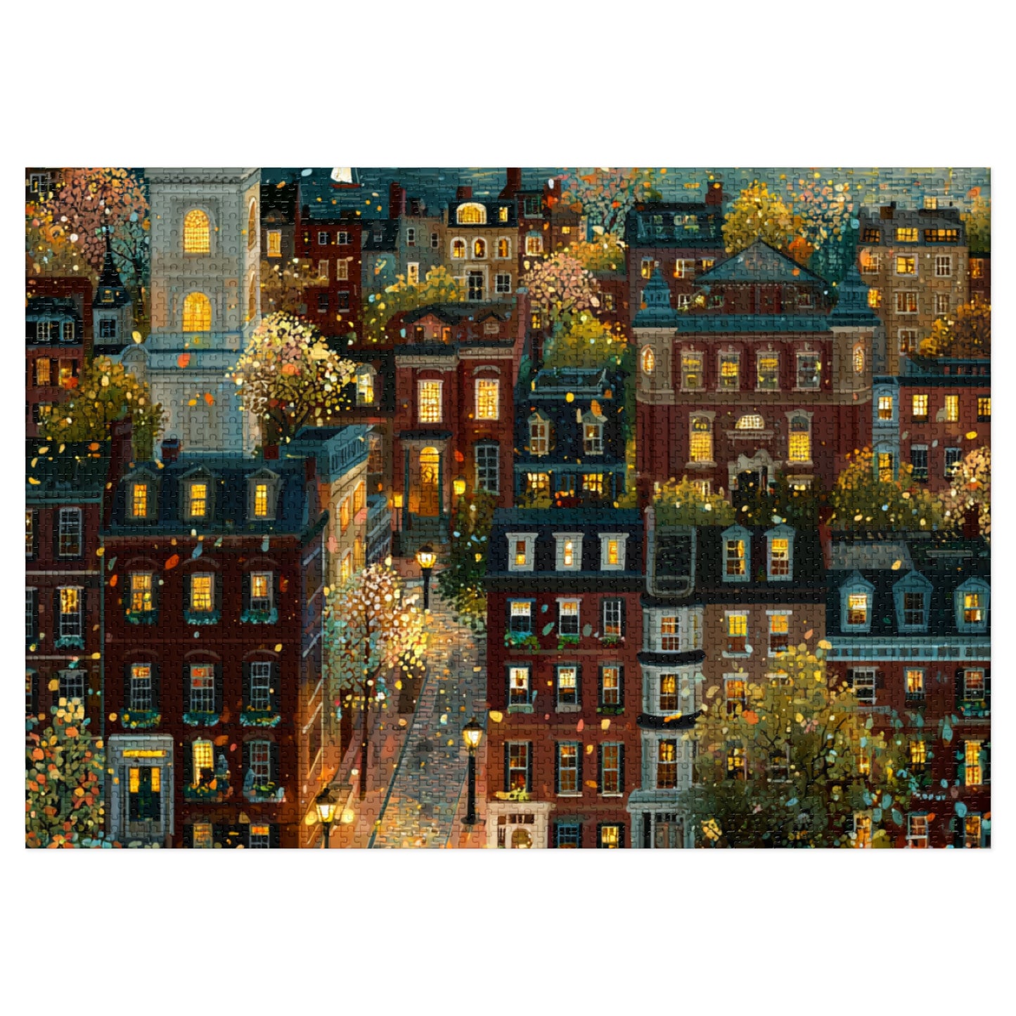 Whimsical Boston Puzzle – A Magical New England Adventure Jigsaw Puzzle with Tin
