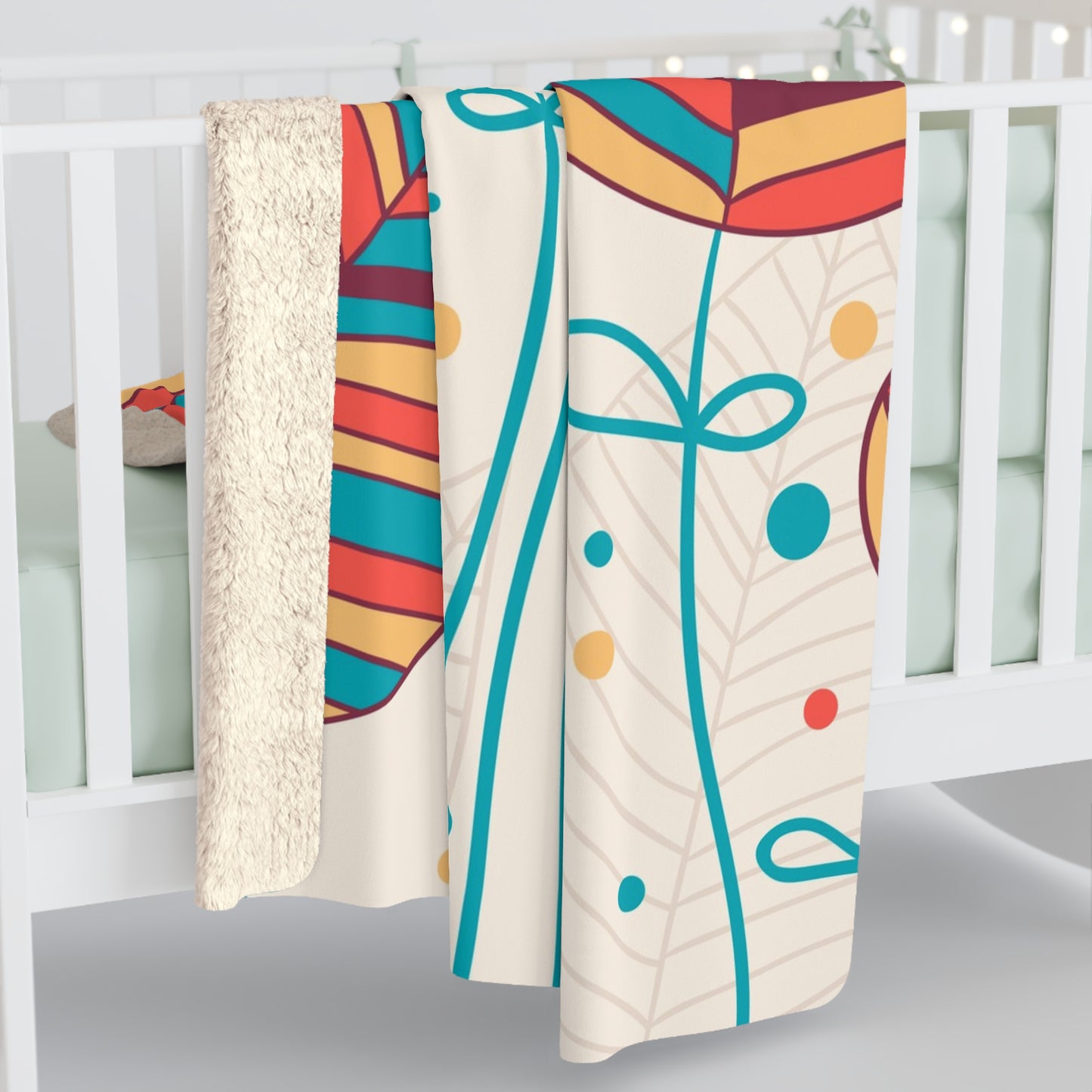 Colorful Leaf Sherpa Blanket | Cozy Fall Throw | Soft Plush Fleece | Warm Autumn Home Decor Gift | Jazz N’ Coffee Puzzles