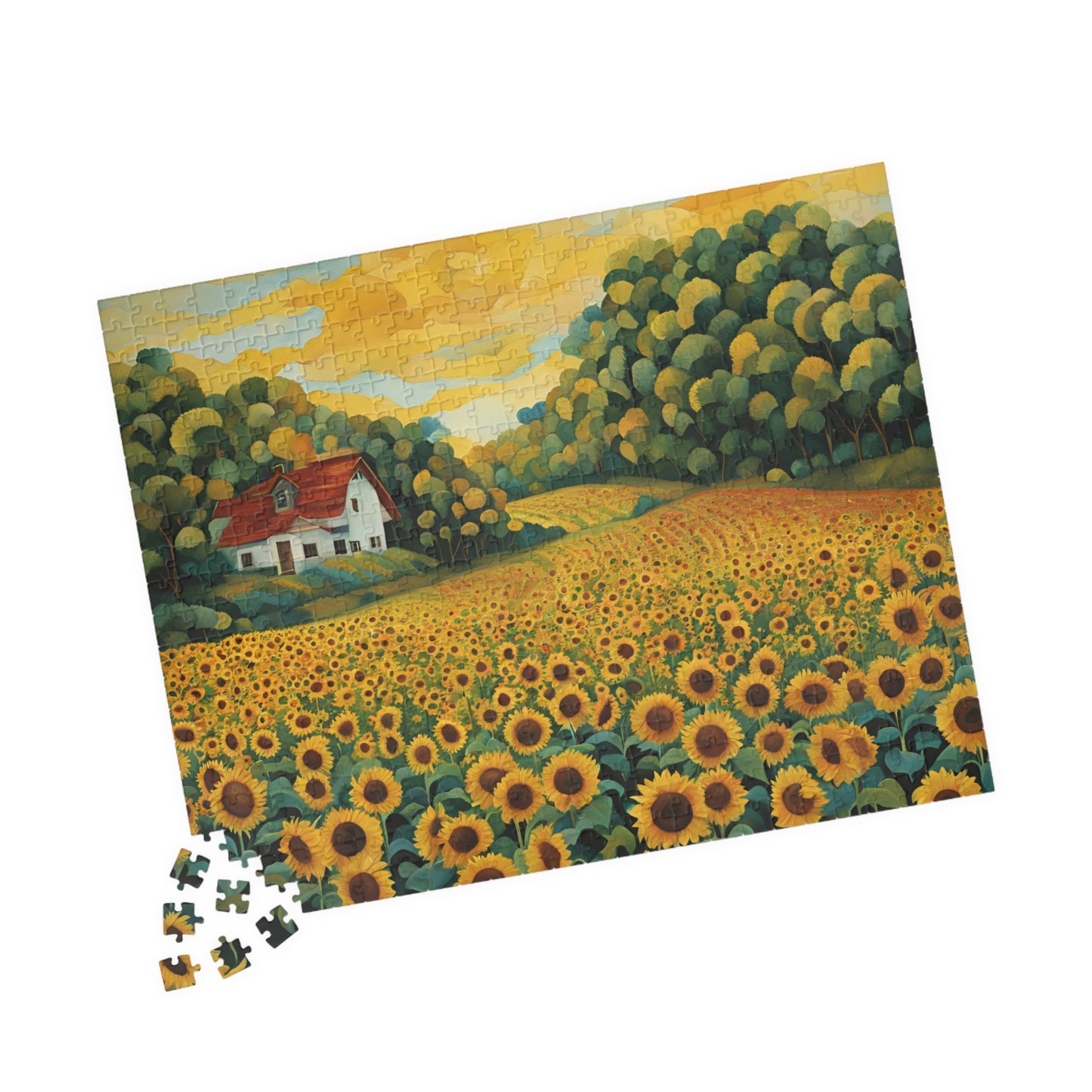 Sunflower Serenity A Countryside Escape Puzzle, 110, 252, 520, 1014-piece