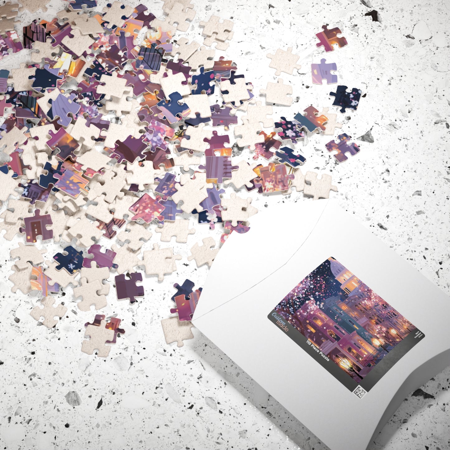 Washington DC Cherry Blossom Cityscape Puzzle — Scenic Nighttime Street 110–1014 Piece Jigsaw