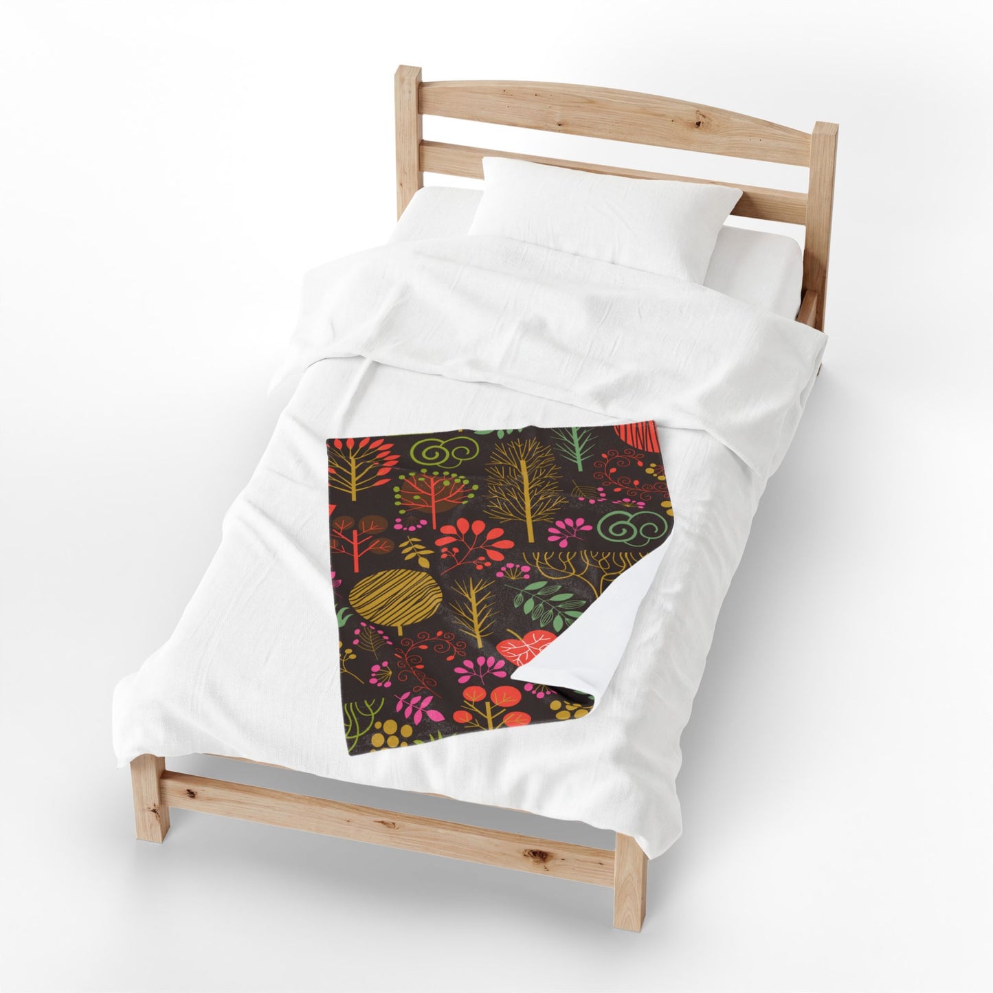 Floral Forest Velveteen Plush Blanket