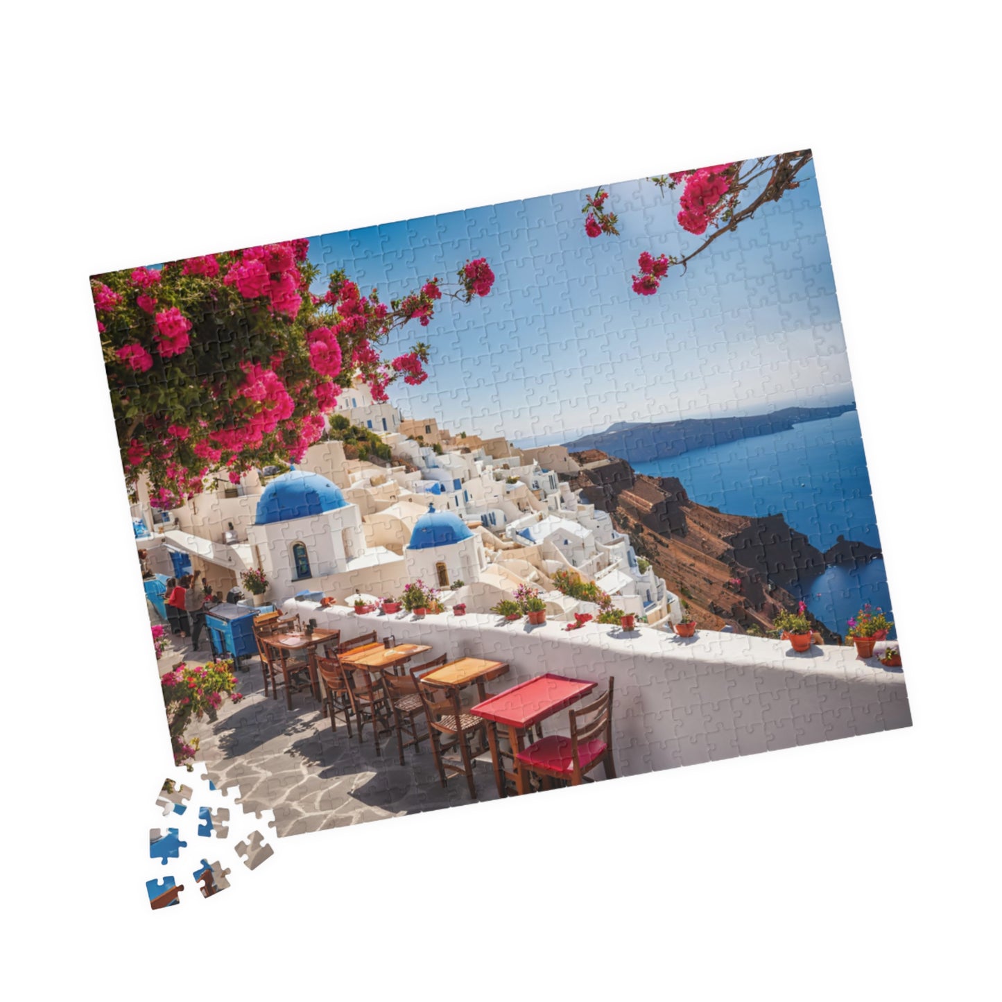 Santorini Scenic Puzzle - 110, 252, 520, 1014-piece, Perfect gift for travel lovers, Home decor, Family game night, Mindfulness activity,