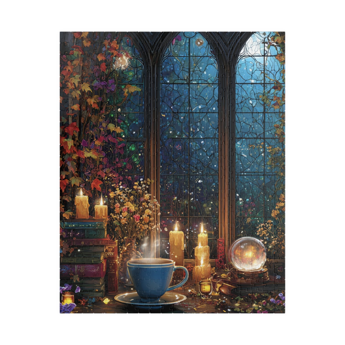 Witchs Spellcasting Sanctuary Puzzle, Crystal Ball, Enchanted Brew and Magical Mysteries Jigsaw, 110/252/520/1014-Piece