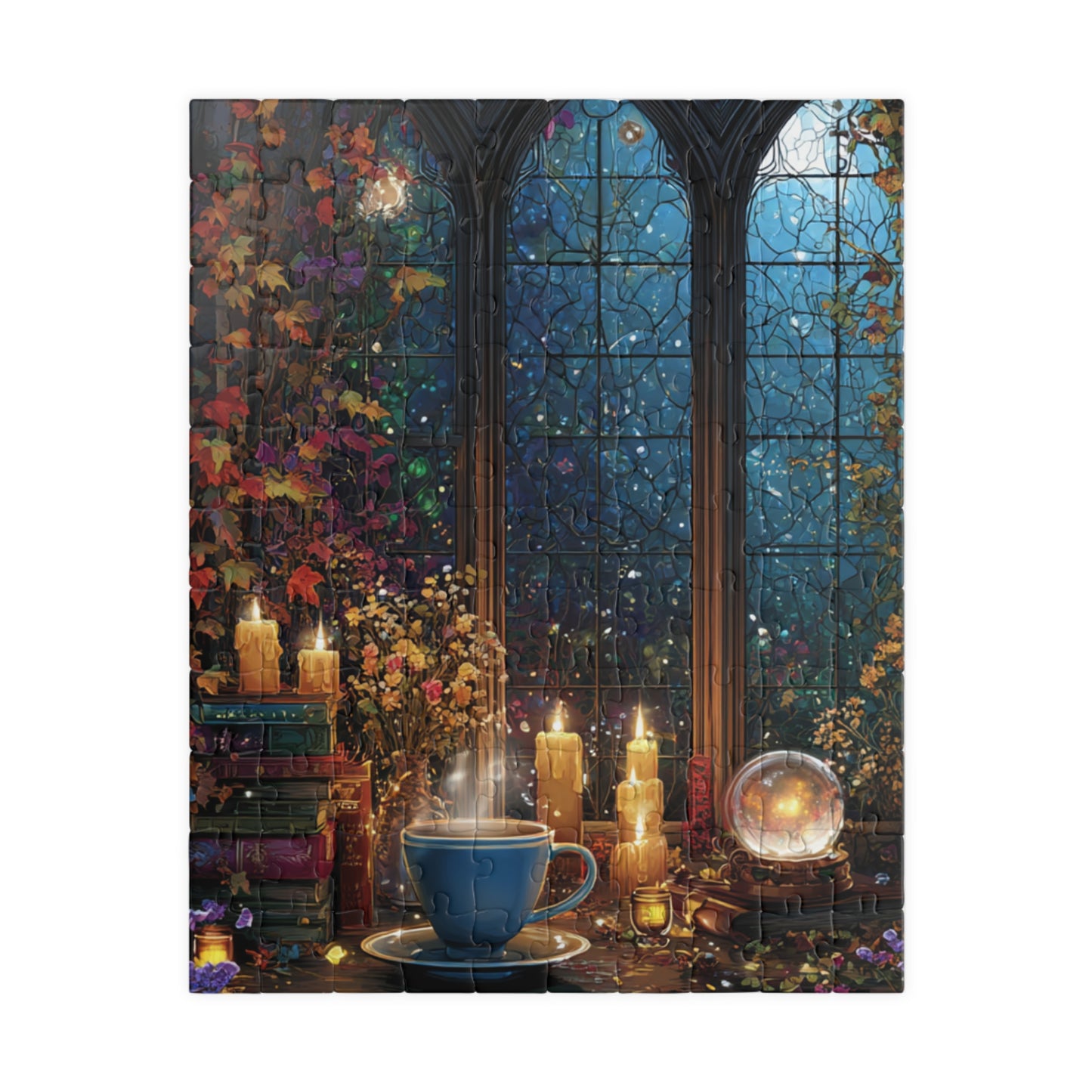 Witchs Spellcasting Sanctuary Puzzle, Crystal Ball, Enchanted Brew and Magical Mysteries Jigsaw, 110/252/520/1014-Piece