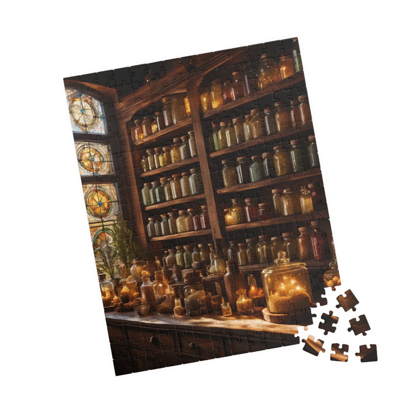 Mystical Potion Library Puzzle - Jigsaw Fun for Adults, 110-1014 Pieces, Mystical potion library puzzle with alchemy, spells, and witchcraft