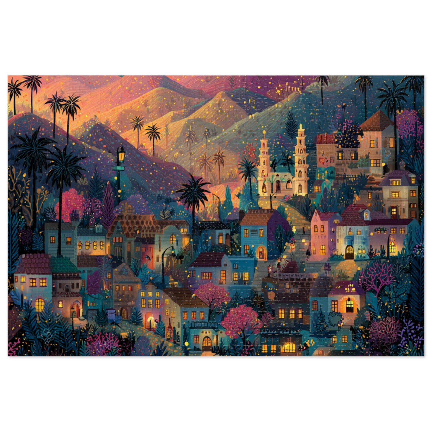 Los Angeles: The Magic of Hollywood Jigsaw Puzzle with Tin