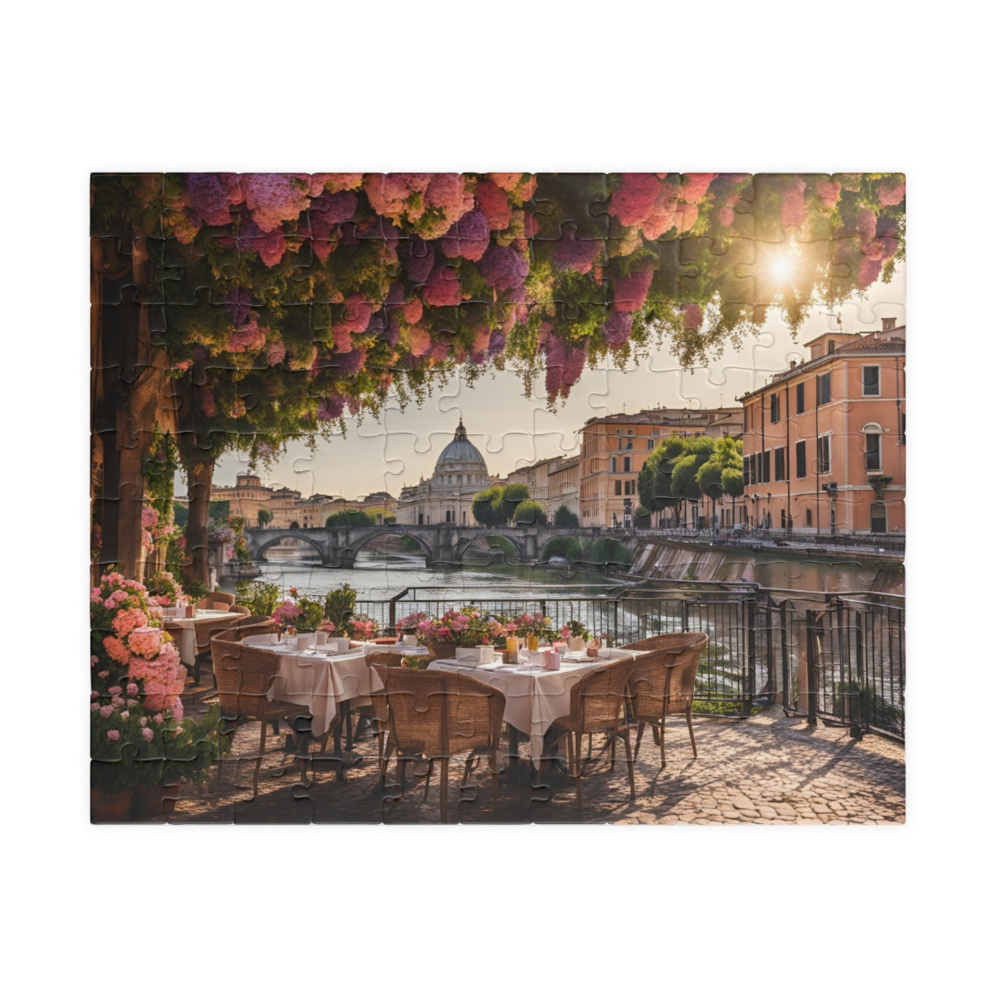 Charming Italian Restaurant Puzzle - 110, 252, 520, 1014-piece, Relaxing gift, Family fun, Perfect for puzzle lovers, Cozy
