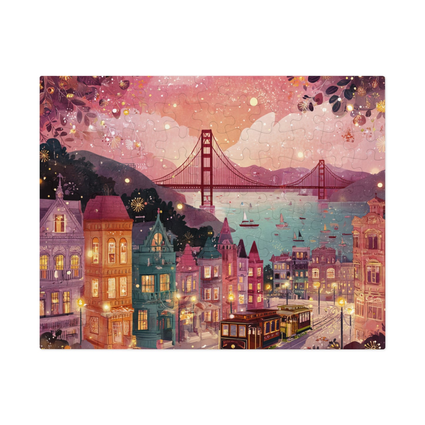 San Francisco by the Bay Puzzle – A Whimsical Cityscape-Jigsaw Puzzle with Tin