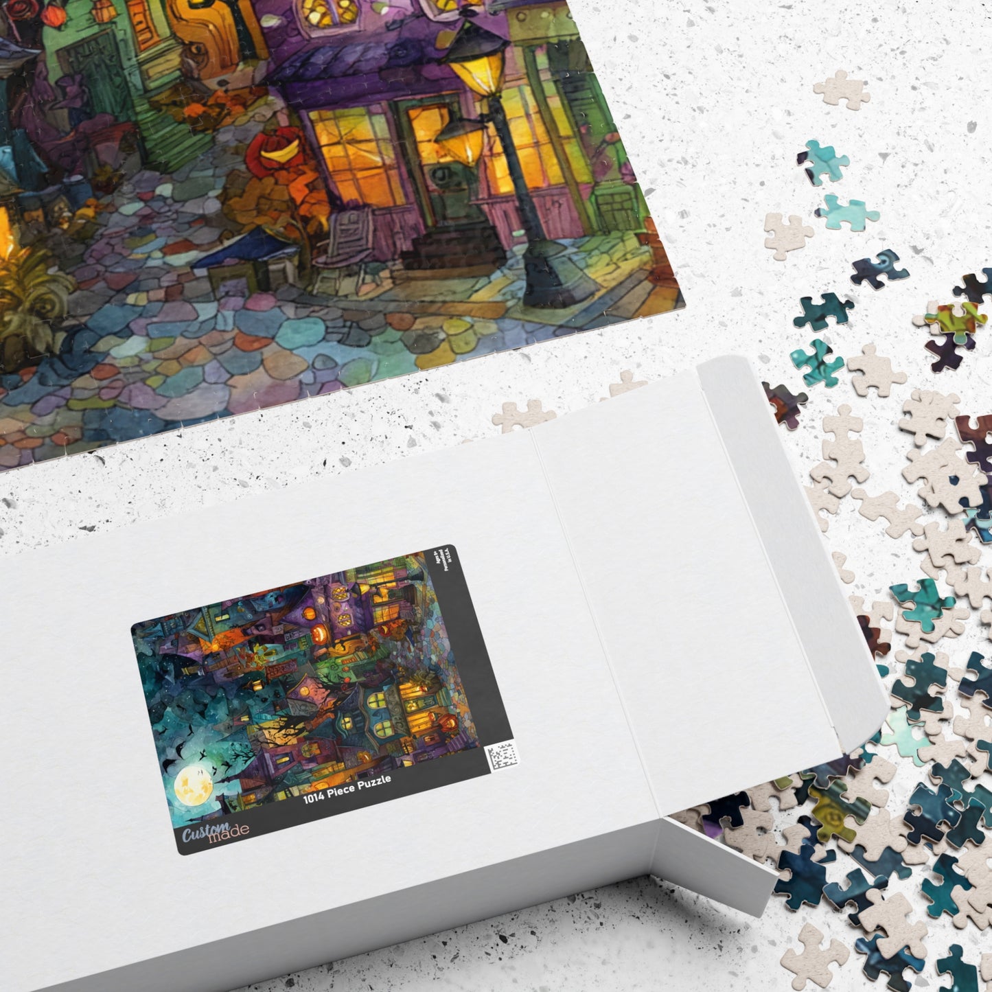 Spookington Village Puzzle Collection, Halloween Themed Puzzle, Creepy Town Puzzle, 110, 252, 520, 1014 Piece Jigsaw