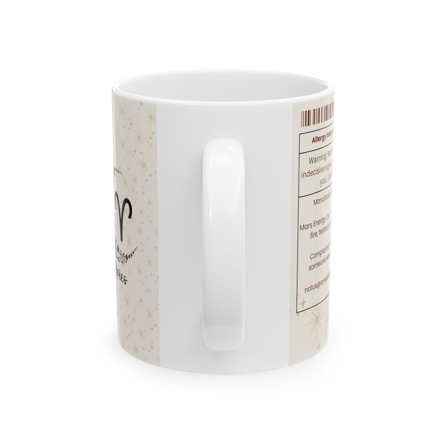 Aries Nutrition Facts Mug, Funny Astrology Gift for Aries Lovers, Horoscope Coffee Cup, Aries Birthday Gift, 11oz 15oz Mugs